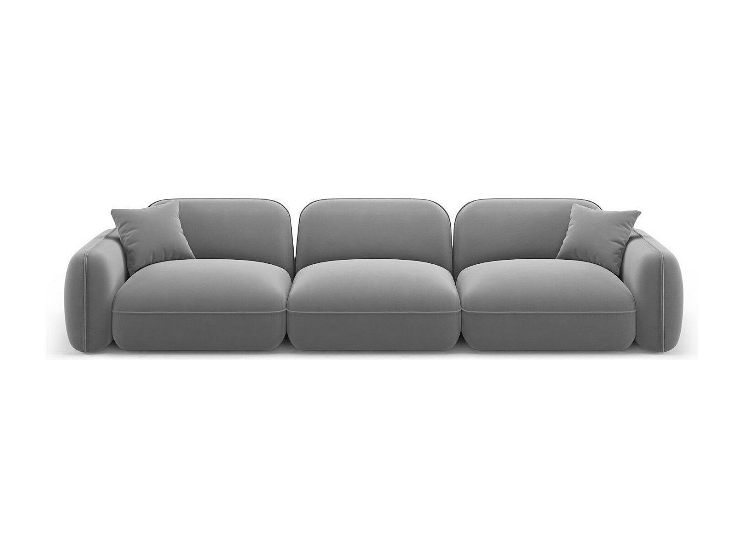 Canapé modulable 4 places gris velours