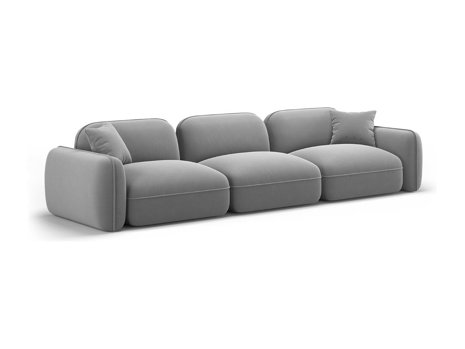 Canapé modulable 4 places gris velours