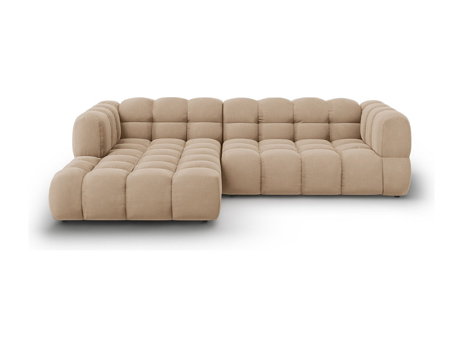 Canapé modulable 4 places marron velours