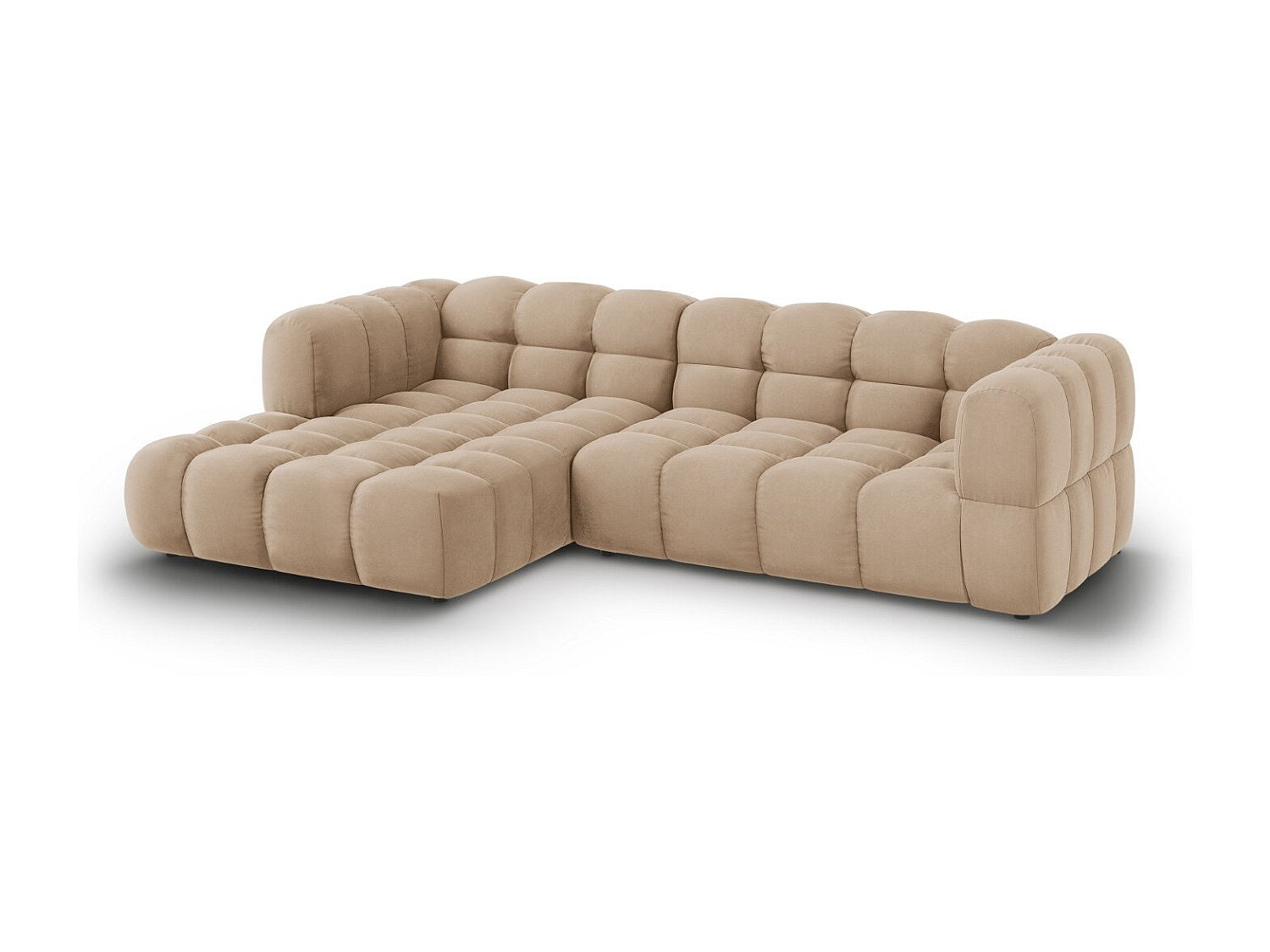 Canapé modulable 4 places marron velours
