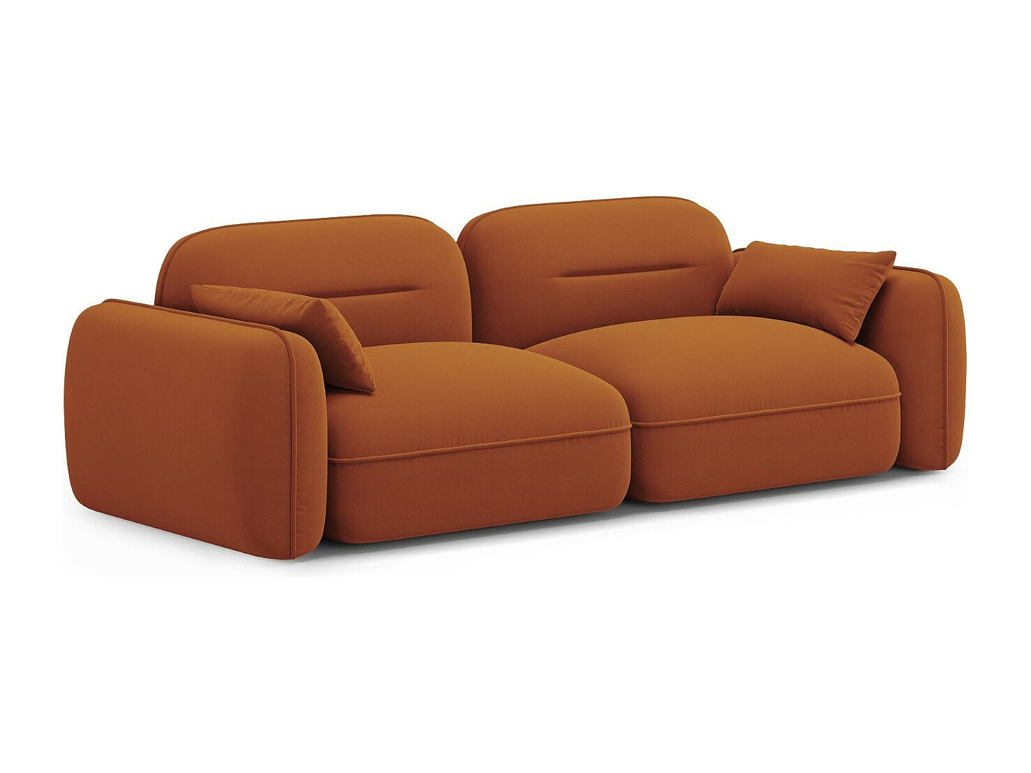 Canapé modulable 3 places orange velours