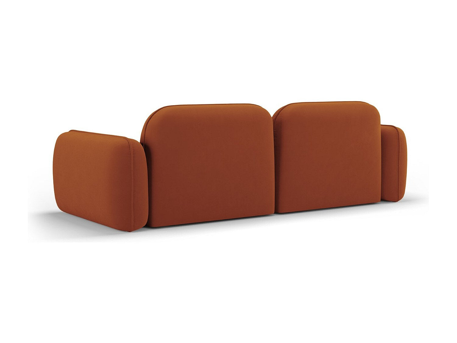 Canapé modulable 3 places orange velours