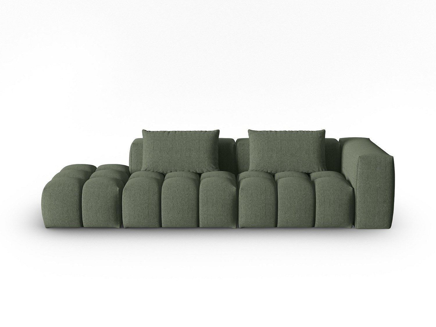 Canapé modulable 3 places vert tissu