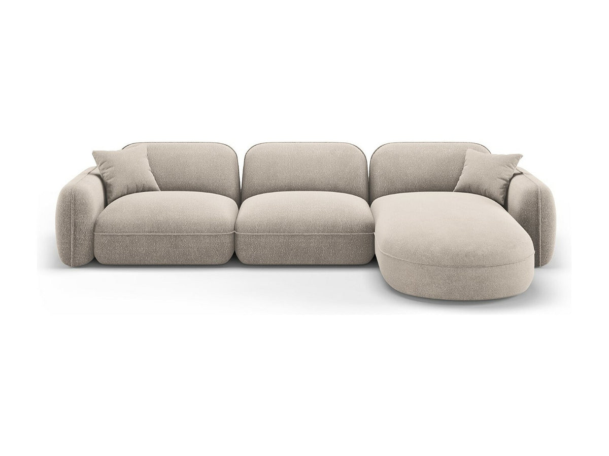 Canapé modulable 4 places beige velours