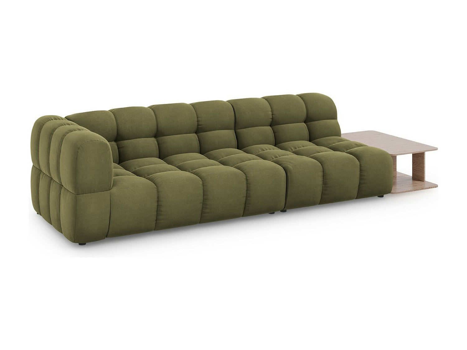 Canapé modulable 4 places vert velours