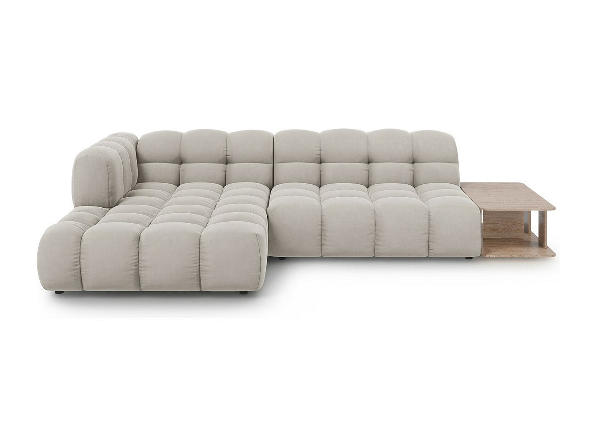 Canapé modulable 4 places beige velours