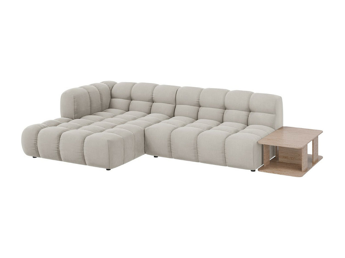 Canapé modulable 4 places beige velours