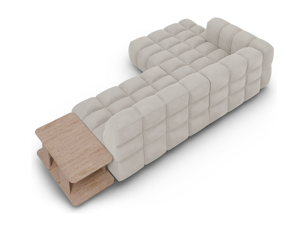 Canapé modulable 4 places beige velours