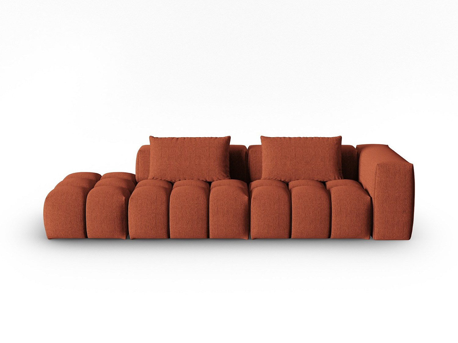 Canapé modulable 3 places orange tissu