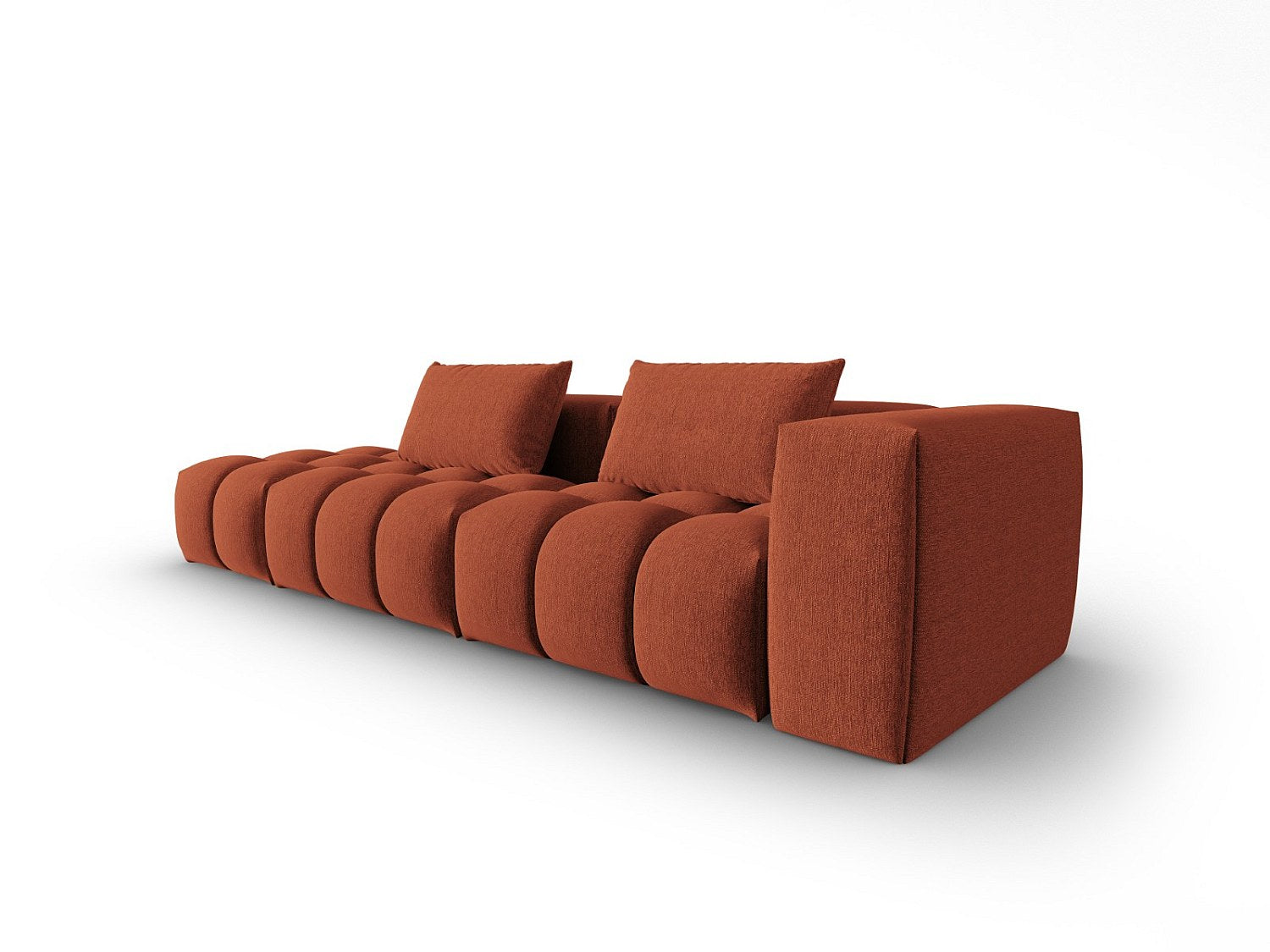 Canapé modulable 3 places orange tissu