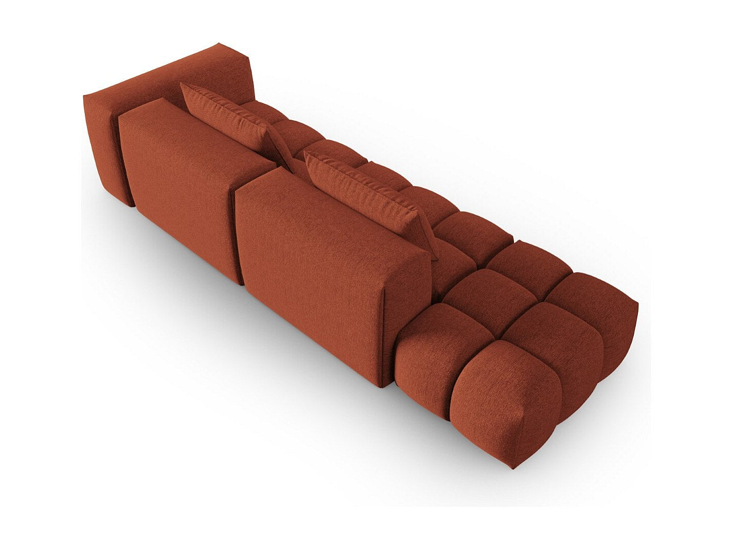 Canapé modulable 3 places orange tissu