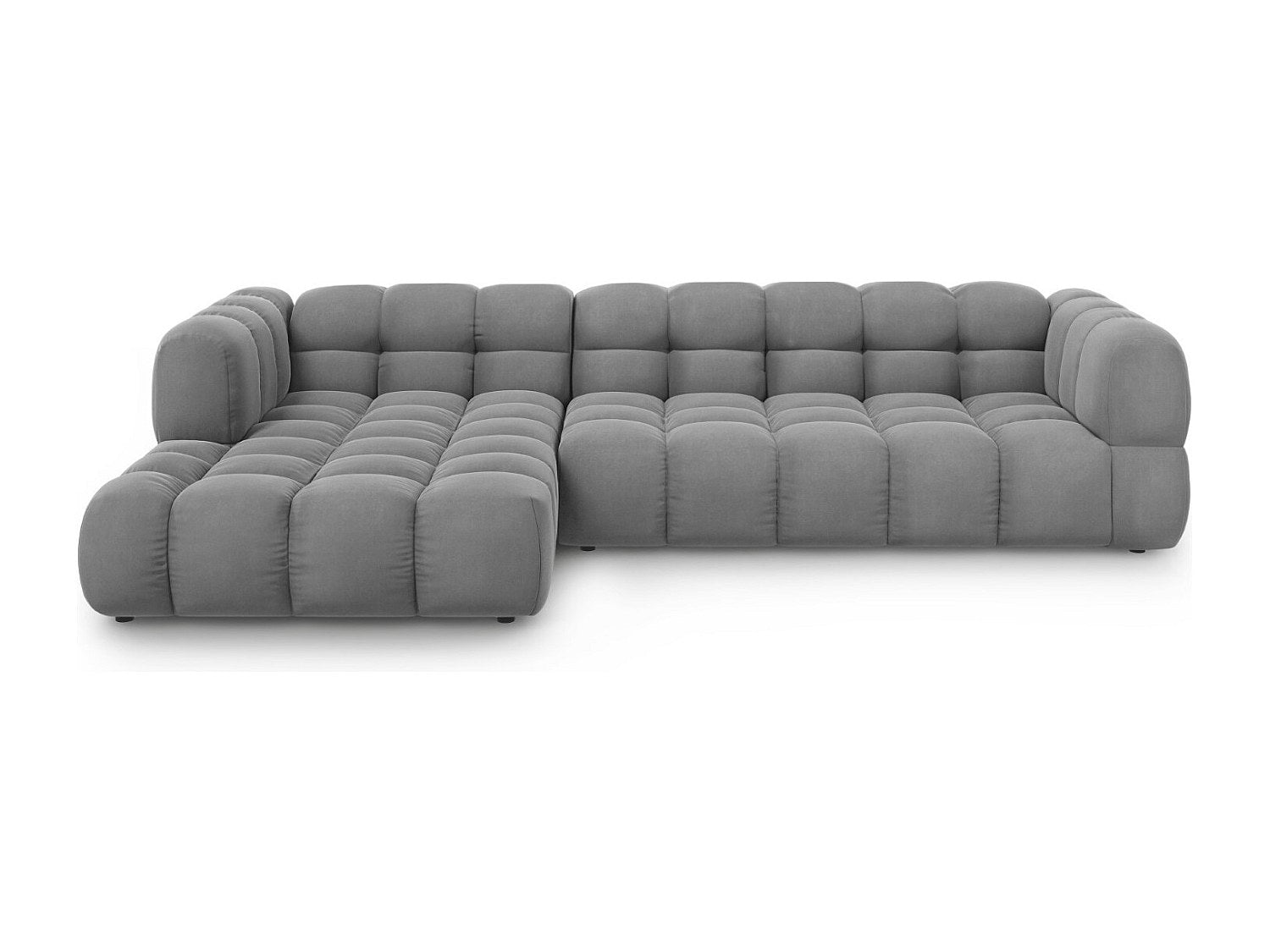 Canapé modulable 4 places gris velours