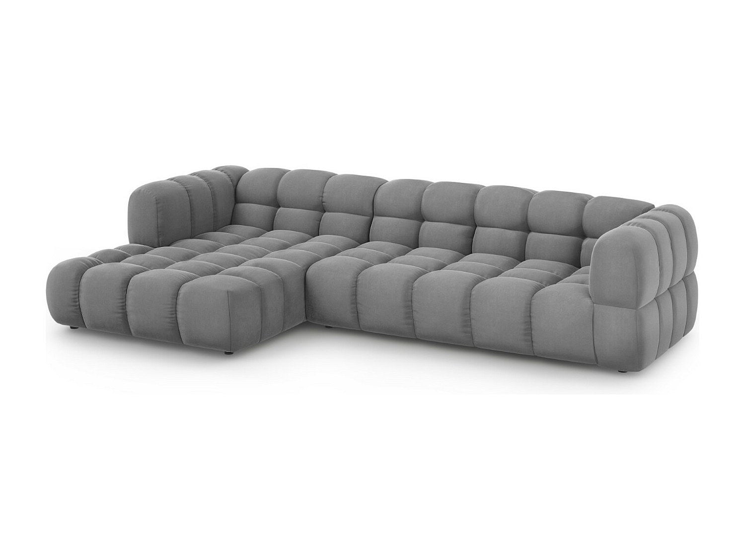 Canapé modulable 4 places gris velours