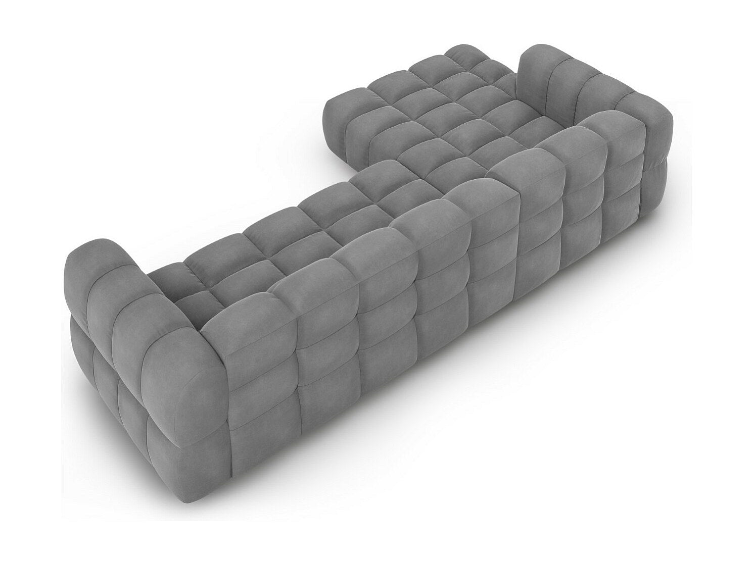 Canapé modulable 4 places gris velours