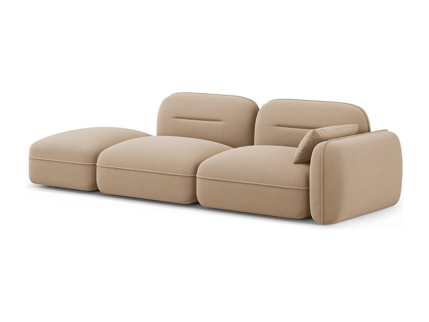 Canapé modulable 3 places marron velours