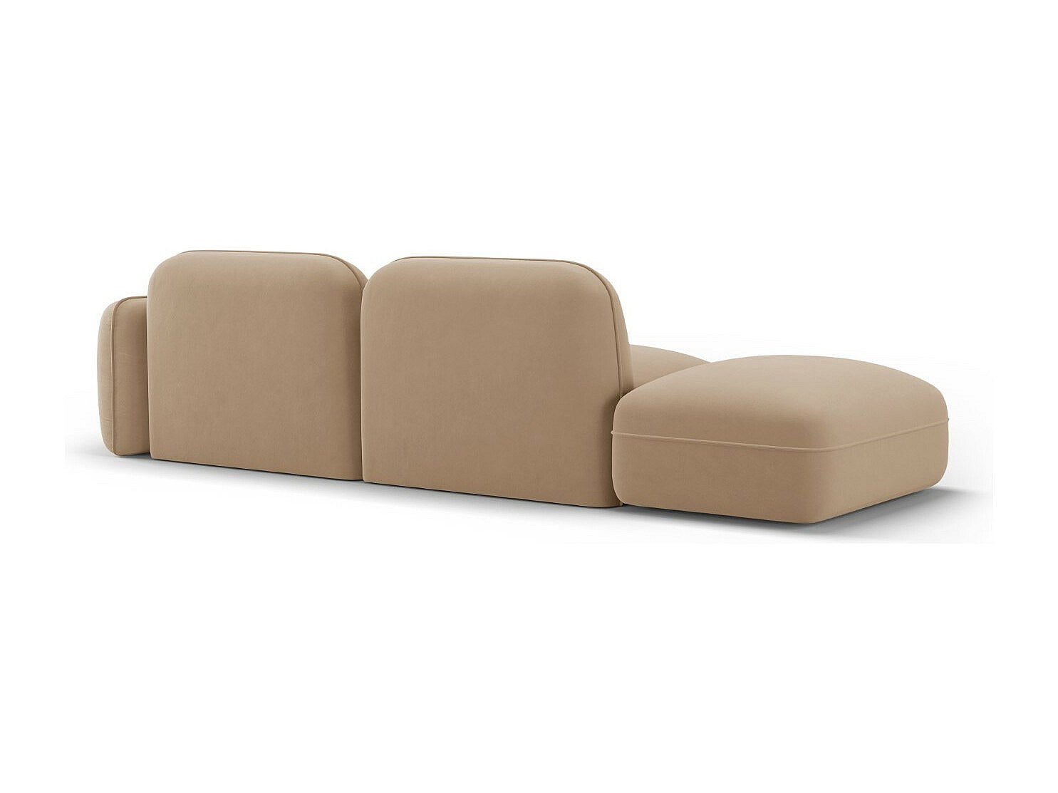 Canapé modulable 3 places marron velours