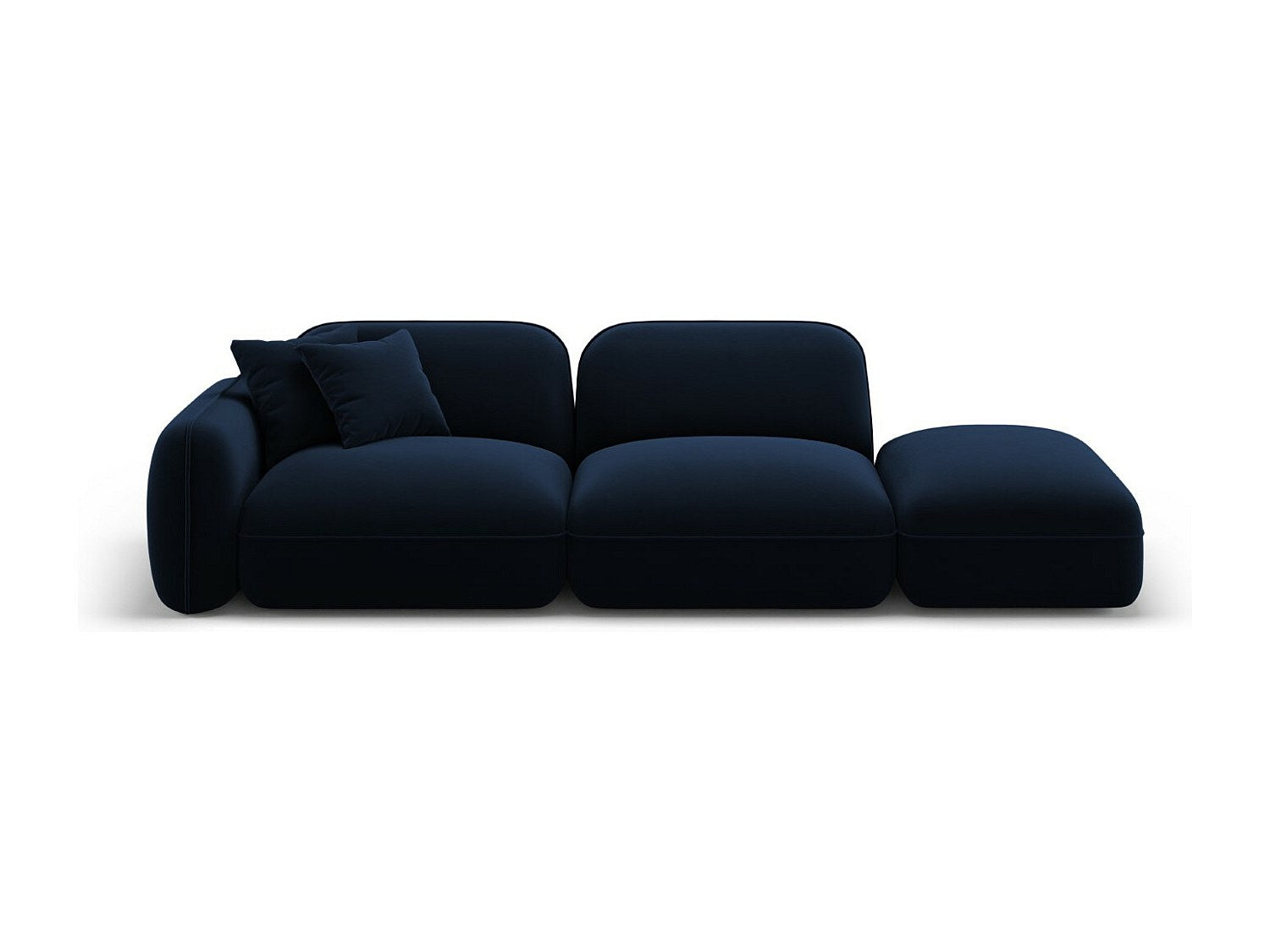 Canapé modulable 3 places bleu velours