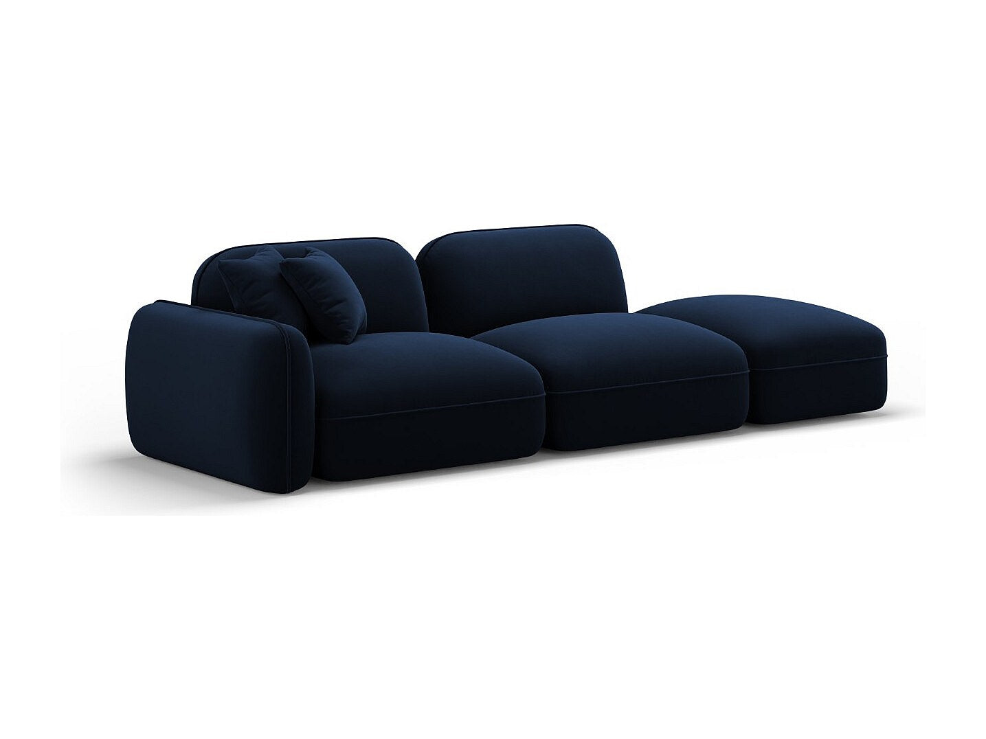 Canapé modulable 3 places bleu velours