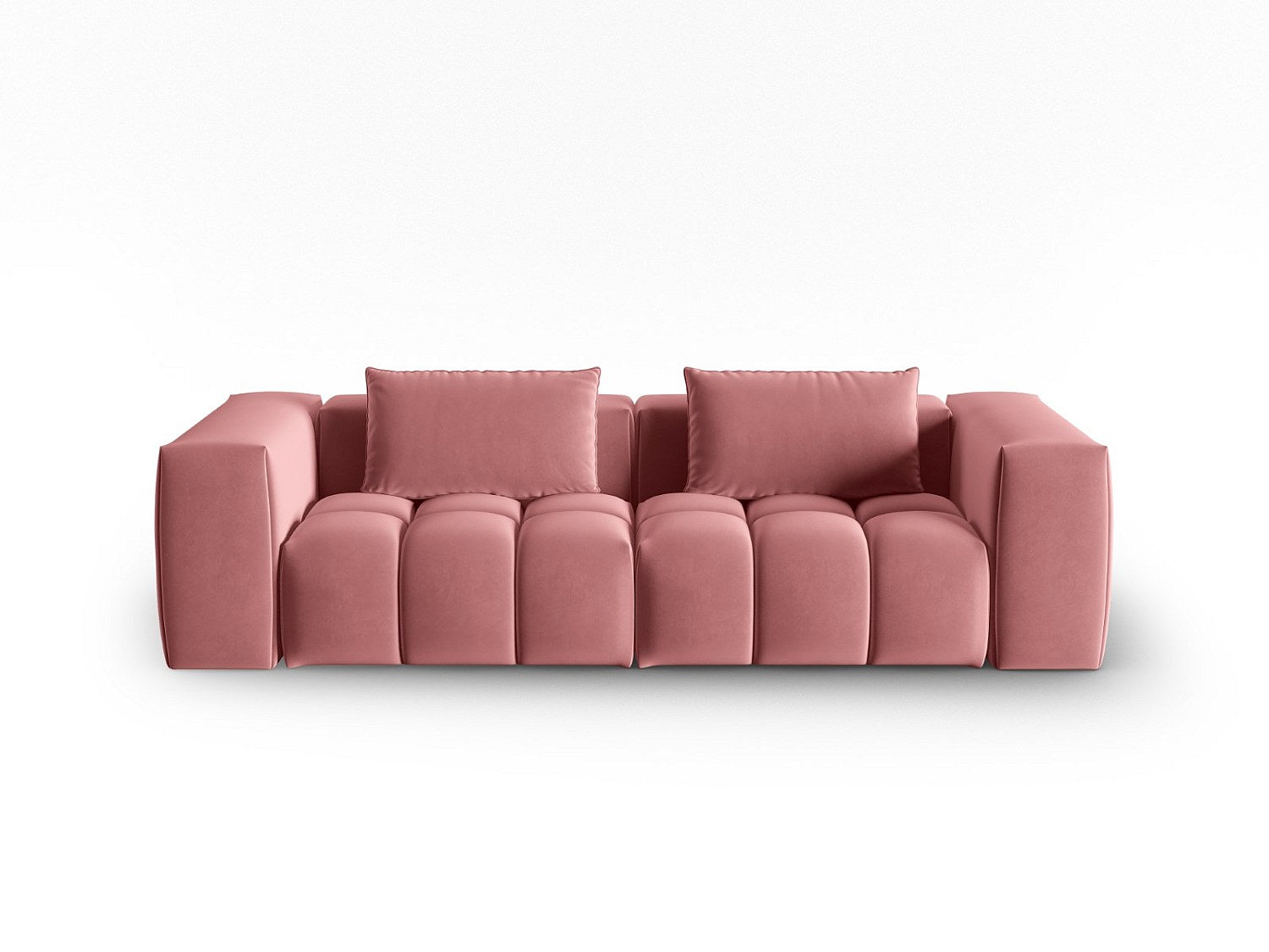 Canapé modulable 3 places rose velours