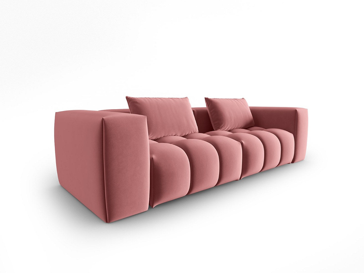 Canapé modulable 3 places rose velours