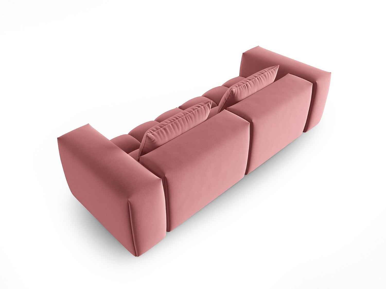 Canapé modulable 3 places rose velours