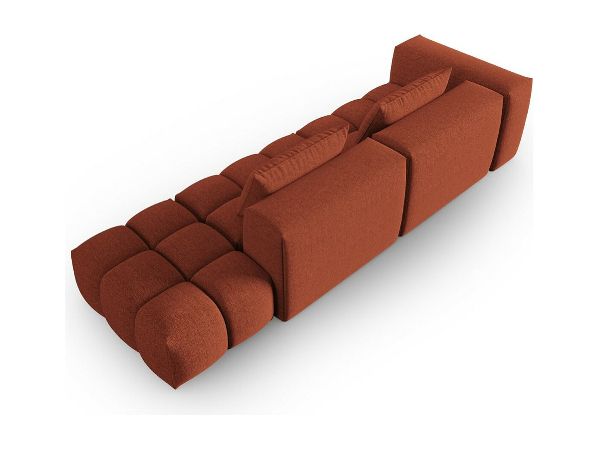 Canapé modulable 3 places orange tissu