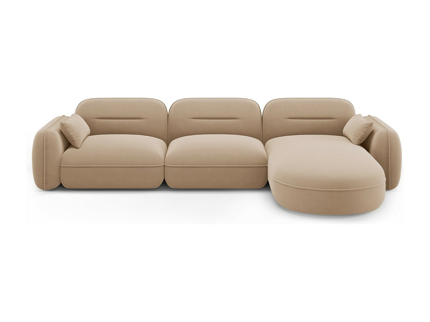 Canapé modulable 4 places marron velours