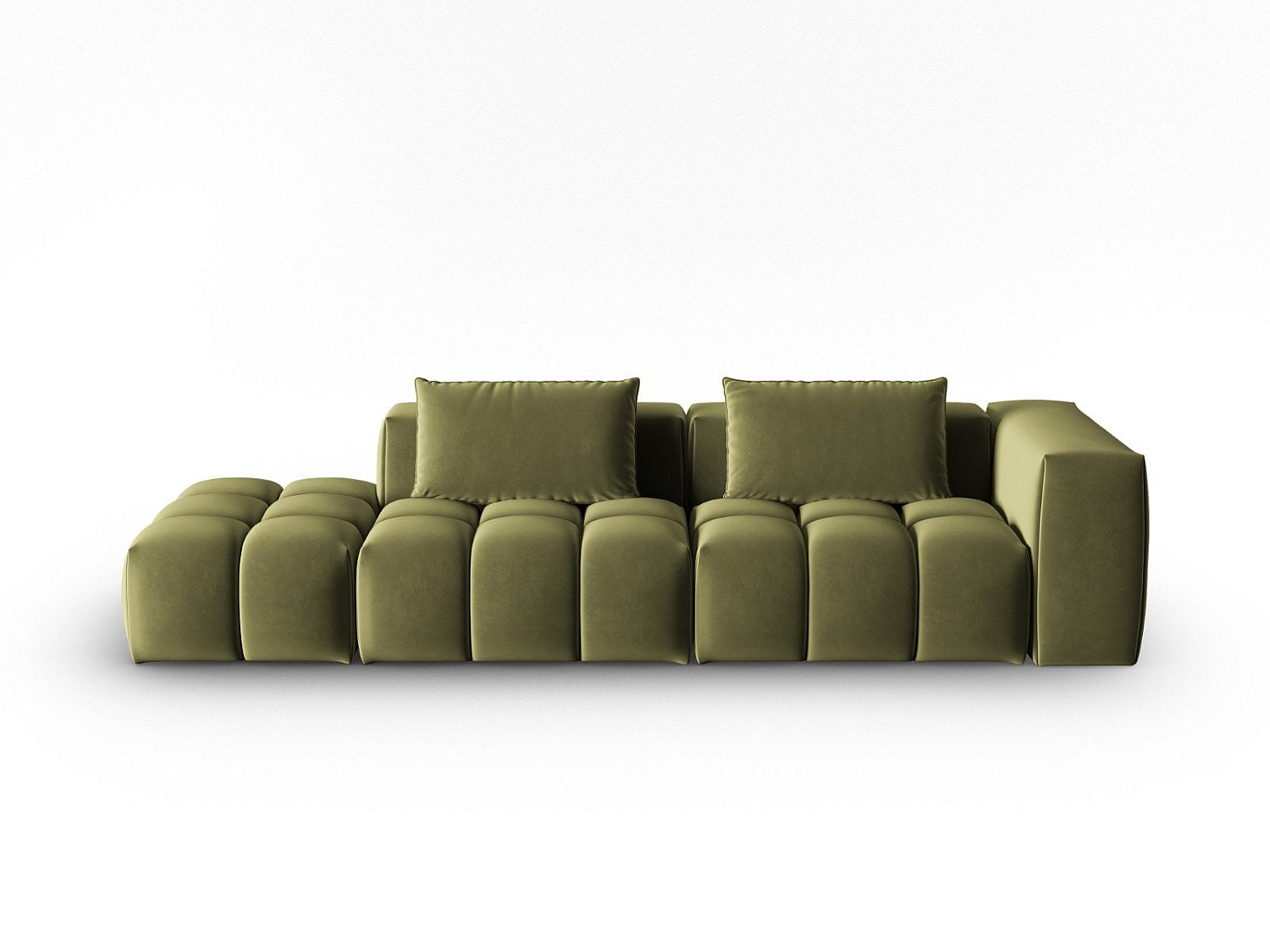 Canapé modulable 3 places vert velours