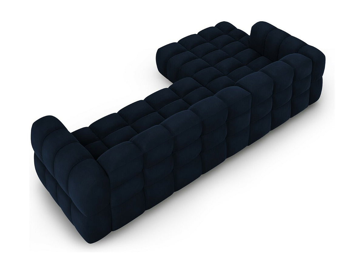 Canapé modulable 4 places bleu velours