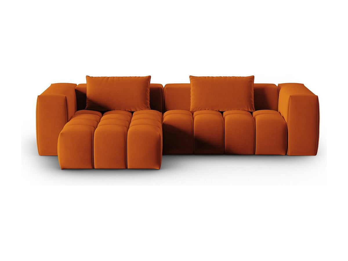 Canapé modulable 3 places orange velours