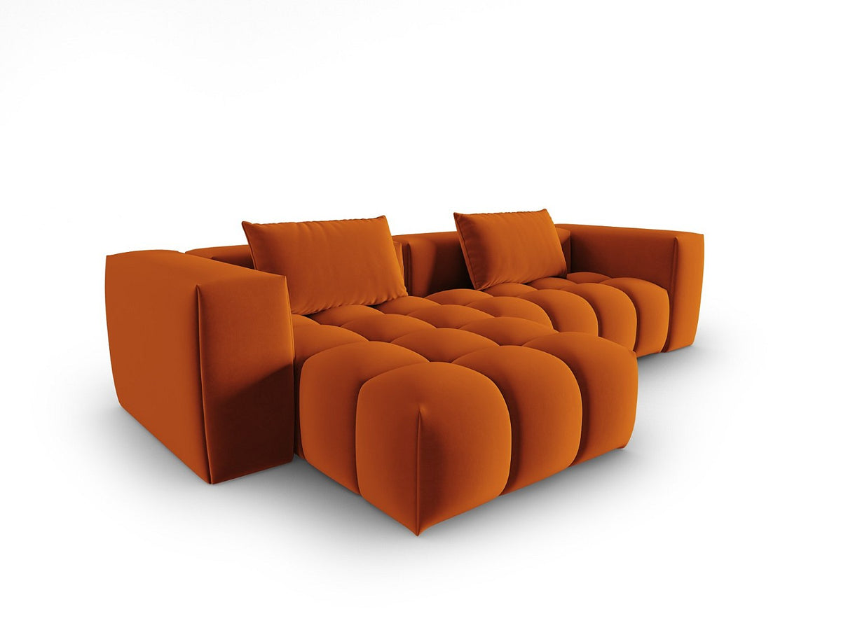 Canapé modulable 3 places orange velours