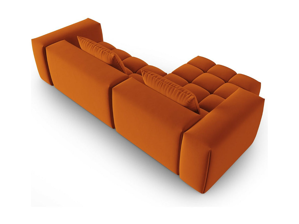 Canapé modulable 3 places orange velours
