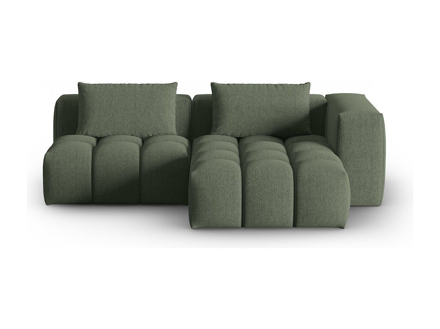 Canapé modulable 3 places vert tissu