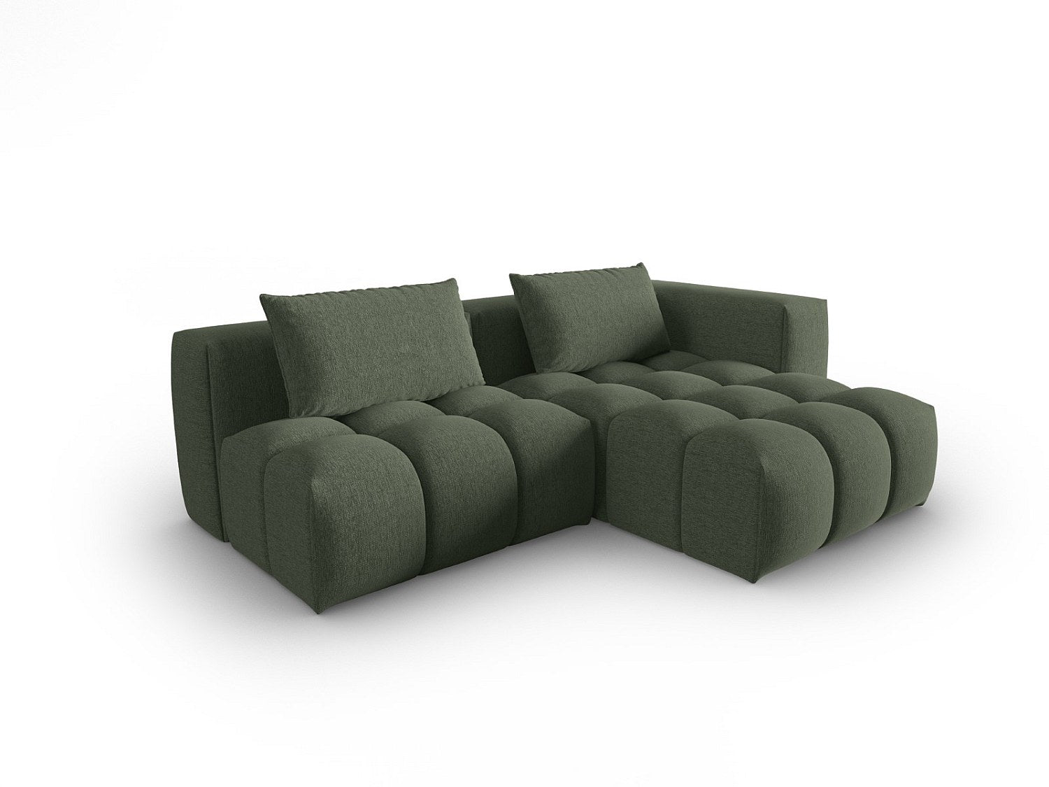 Canapé modulable 3 places vert tissu