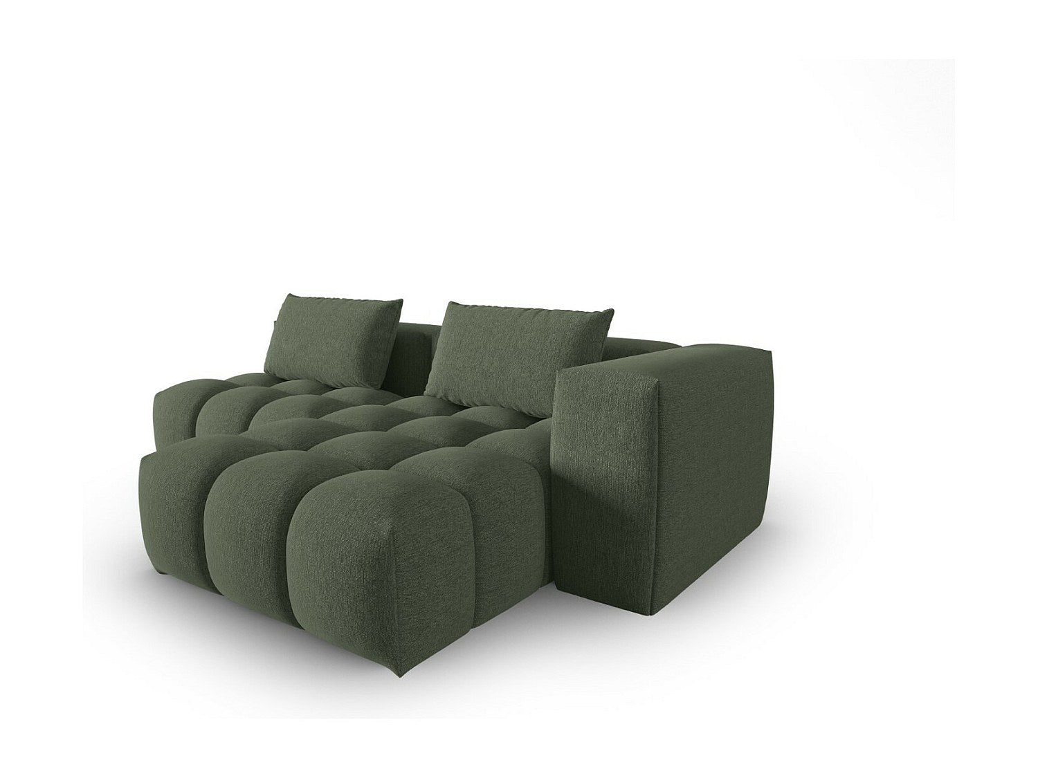 Canapé modulable 3 places vert tissu