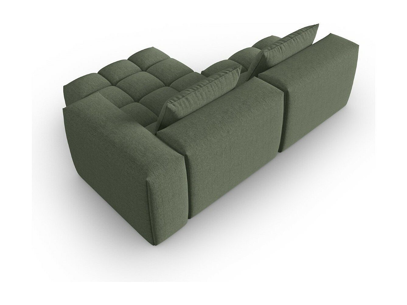 Canapé modulable 3 places vert tissu