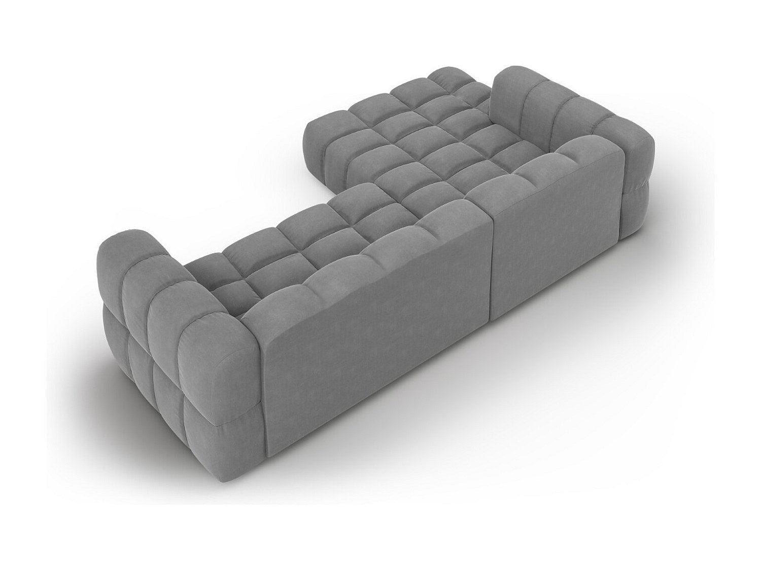 Canapé modulable 4 places gris velours