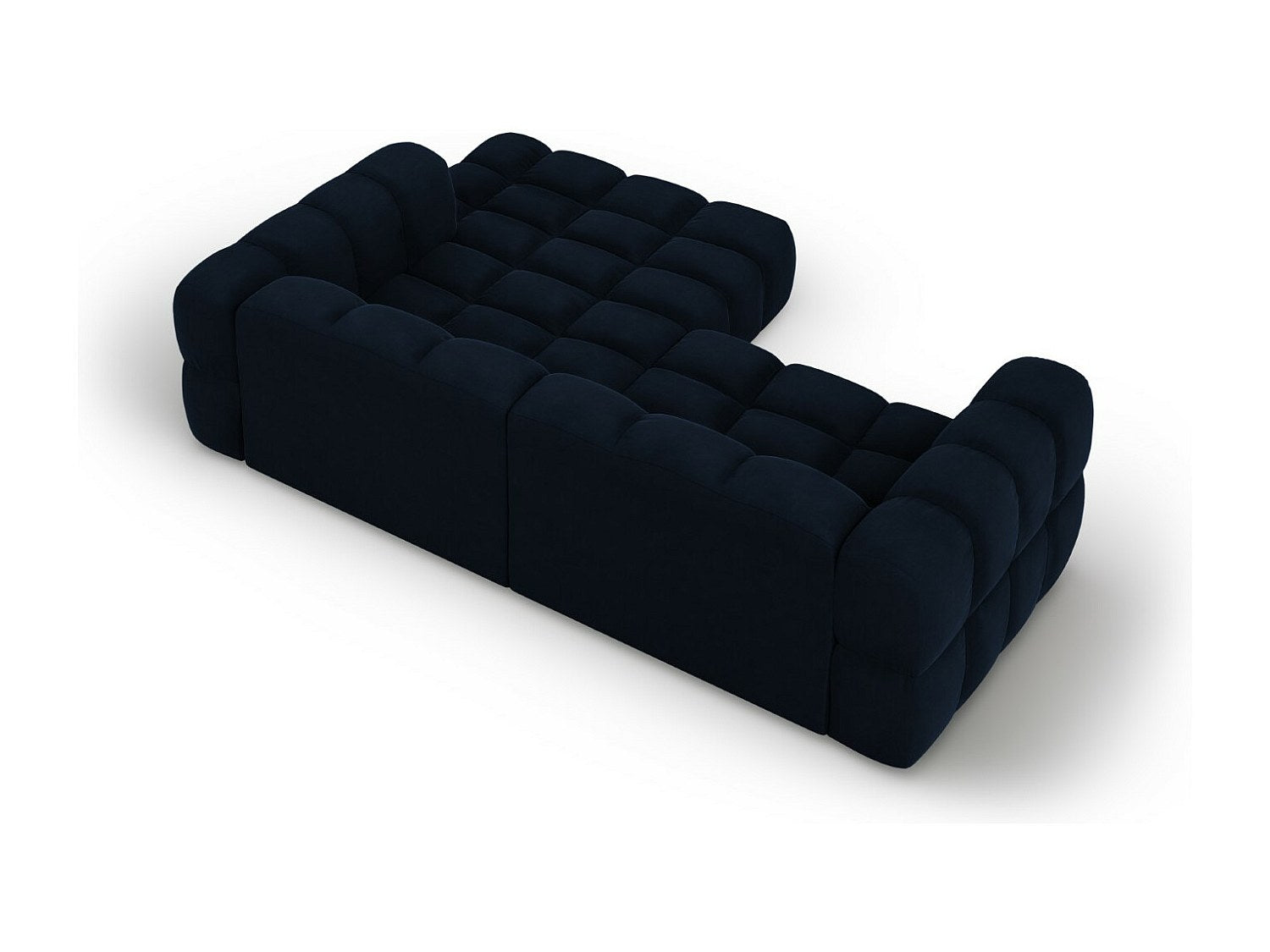 Canapé modulable 3 places bleu velours