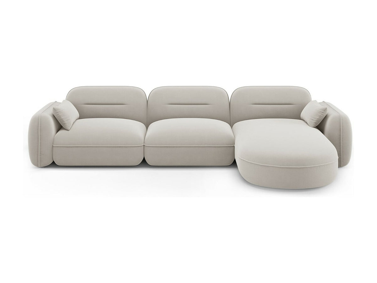 Canapé modulable 4 places beige velours