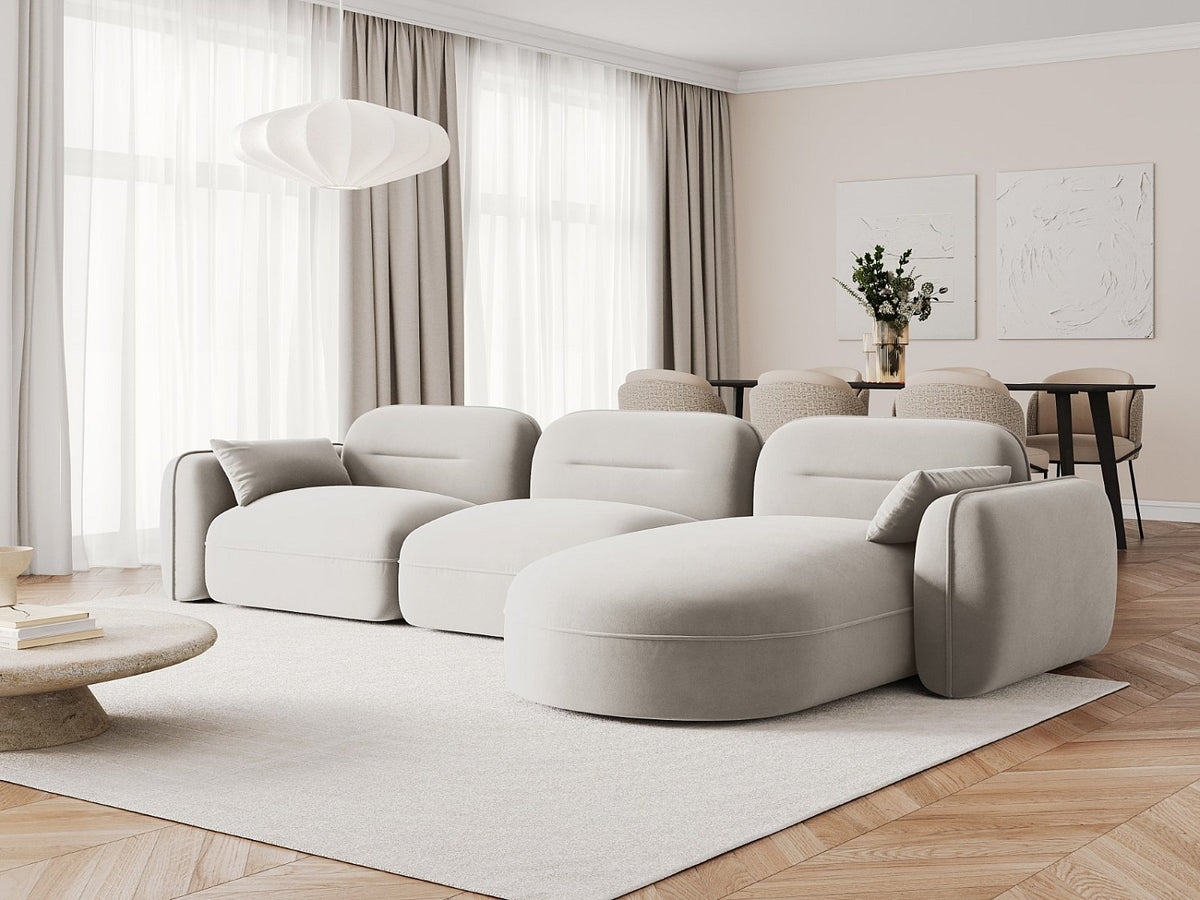 Canapé modulable 4 places beige velours