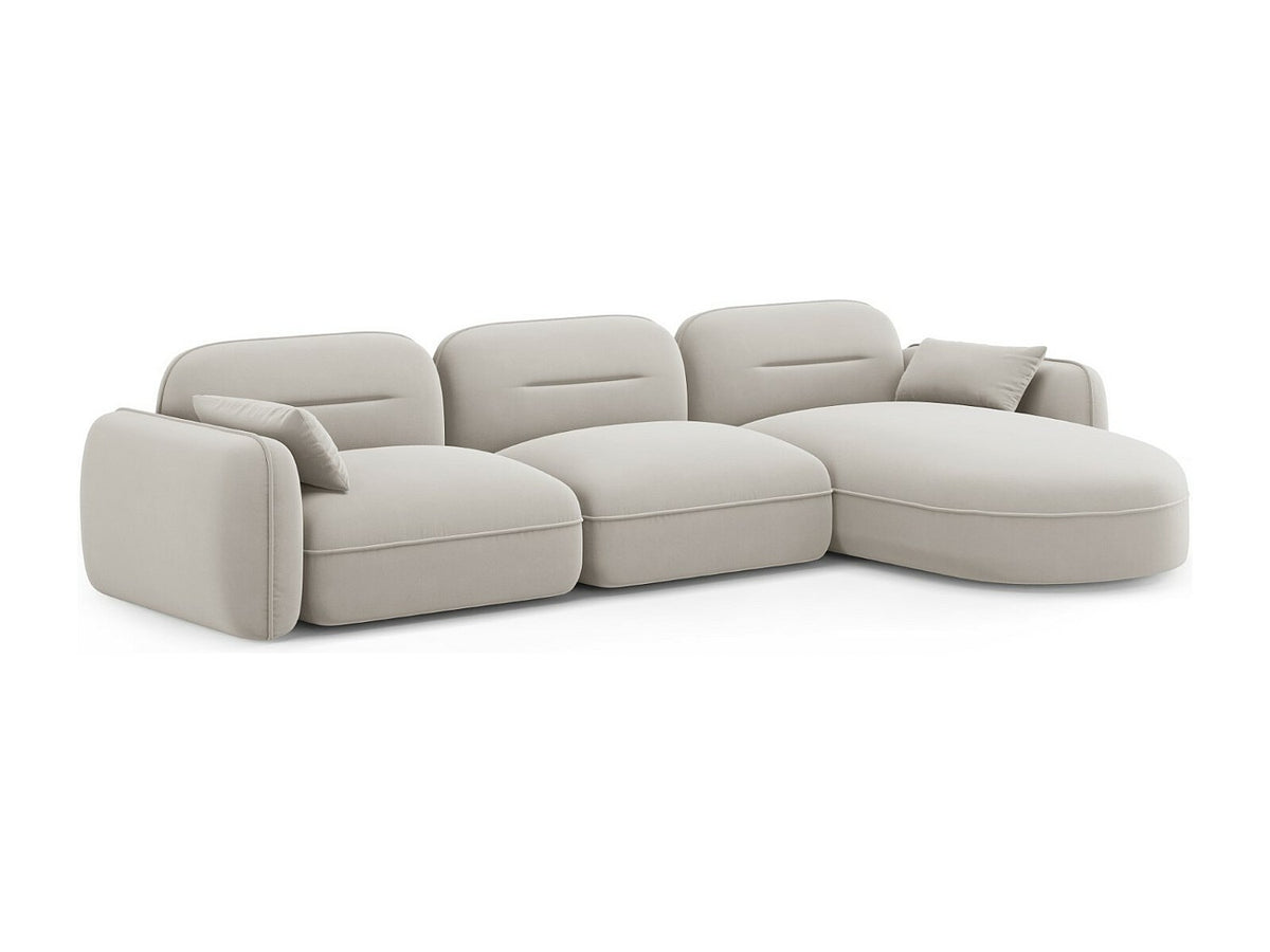 Canapé modulable 4 places beige velours