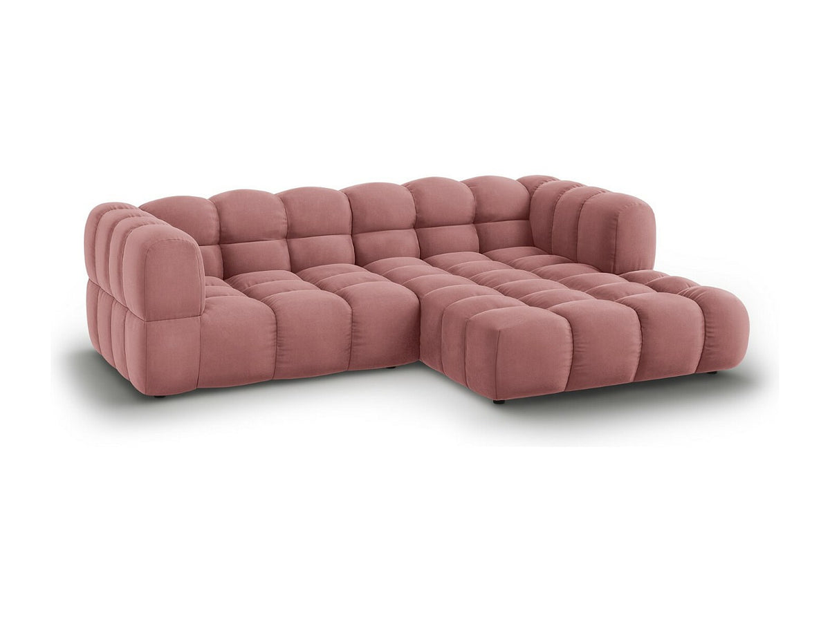 Canapé modulable 3 places rose velours