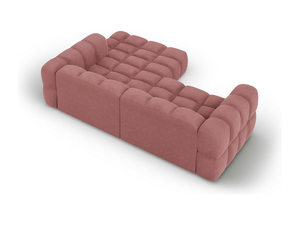 Canapé modulable 3 places rose velours