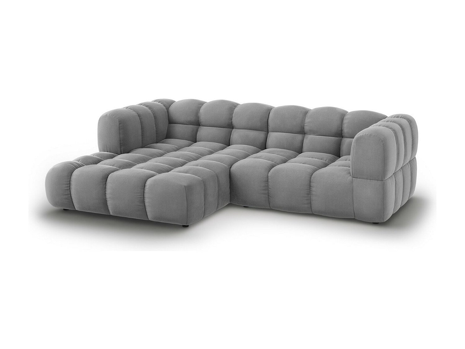 Canapé modulable 3 places gris velours