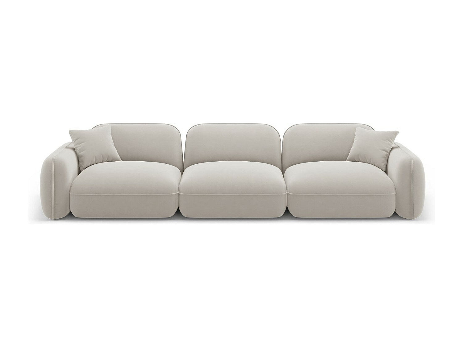 Canapé modulable 4 places beige velours