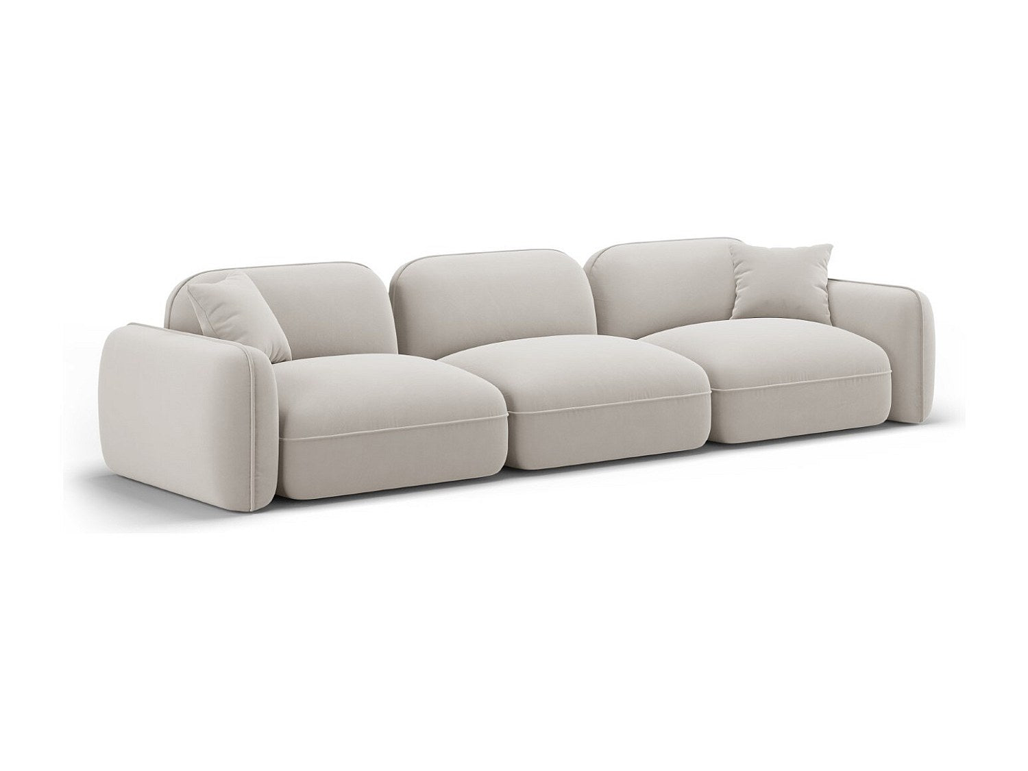 Canapé modulable 4 places beige velours
