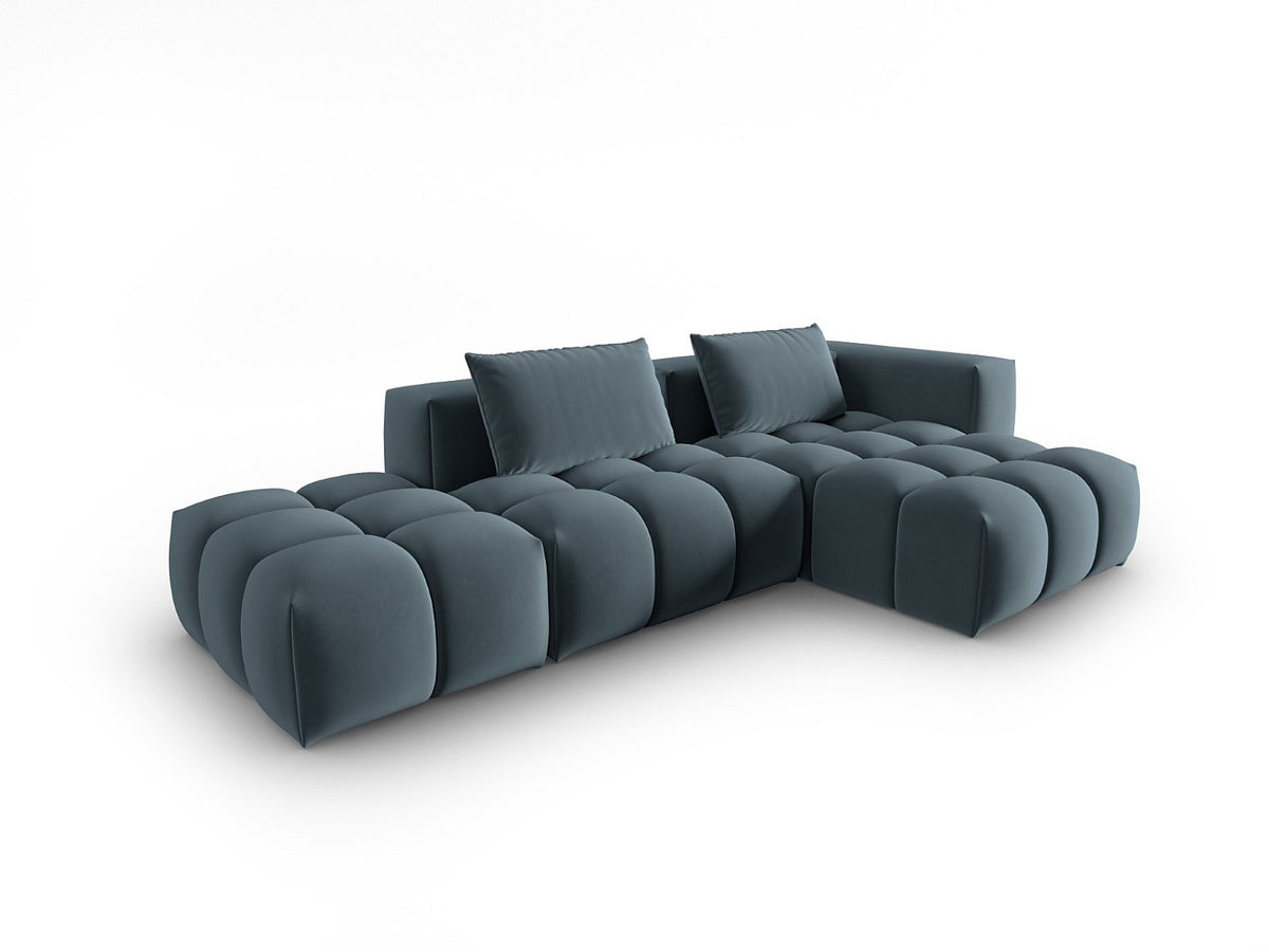 Canapé modulable 4 places bleu velours