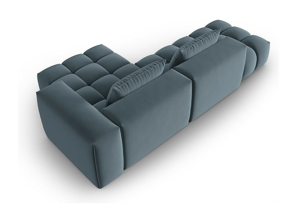 Canapé modulable 4 places bleu velours