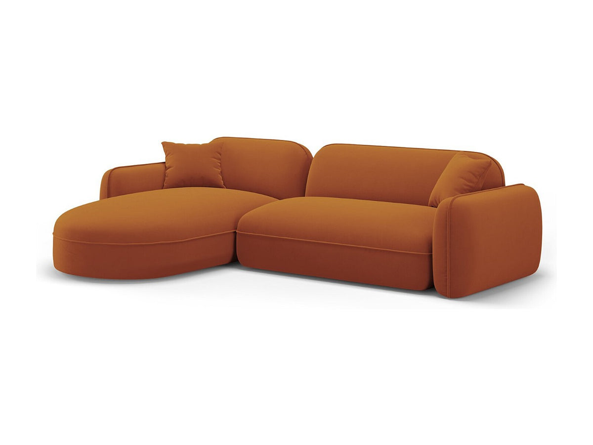 Canapé modulable 4 places orange velours