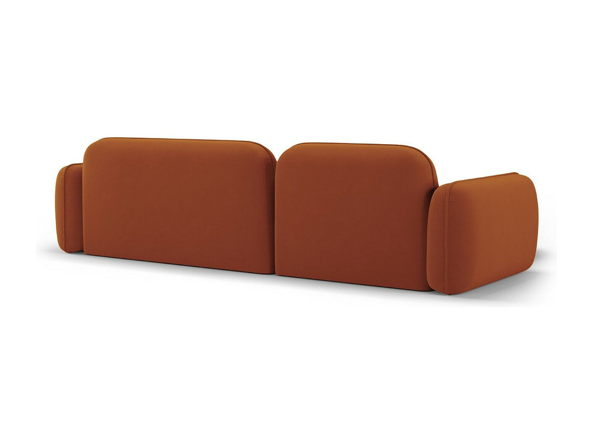 Canapé modulable 4 places orange velours